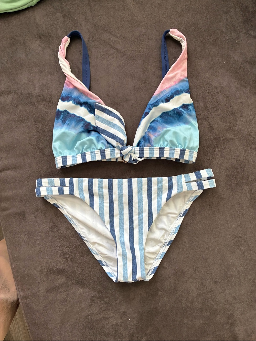 Splendid Blue & White Striped Bikini Bottoms